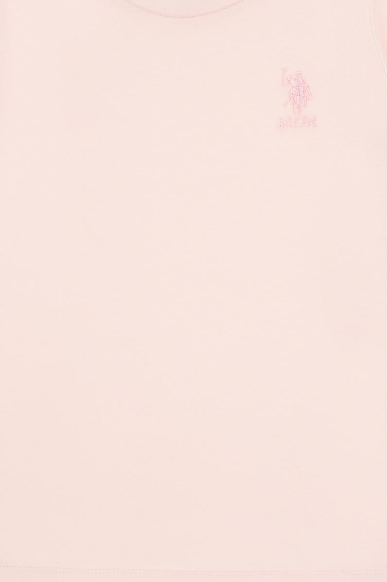 Kız Çocuk Açık Pembe Bisiklet Yaka Basic Sweatshirt