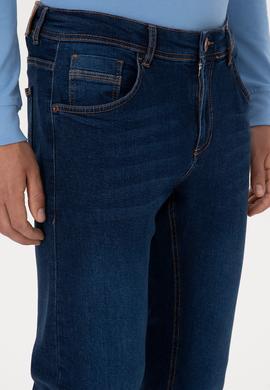 Erkek Koyu Mavi Slim Fit Jean Pantolon - 50316554065