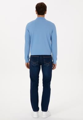 Erkek Koyu Mavi Slim Fit Jean Pantolon - 50316554065