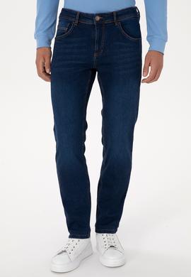 Erkek Koyu Mavi Slim Fit Jean Pantolon - 50316554065