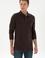 Erkek Regular Fit Polo Yaka Koyu Kahverengi Basic Sweatshirt