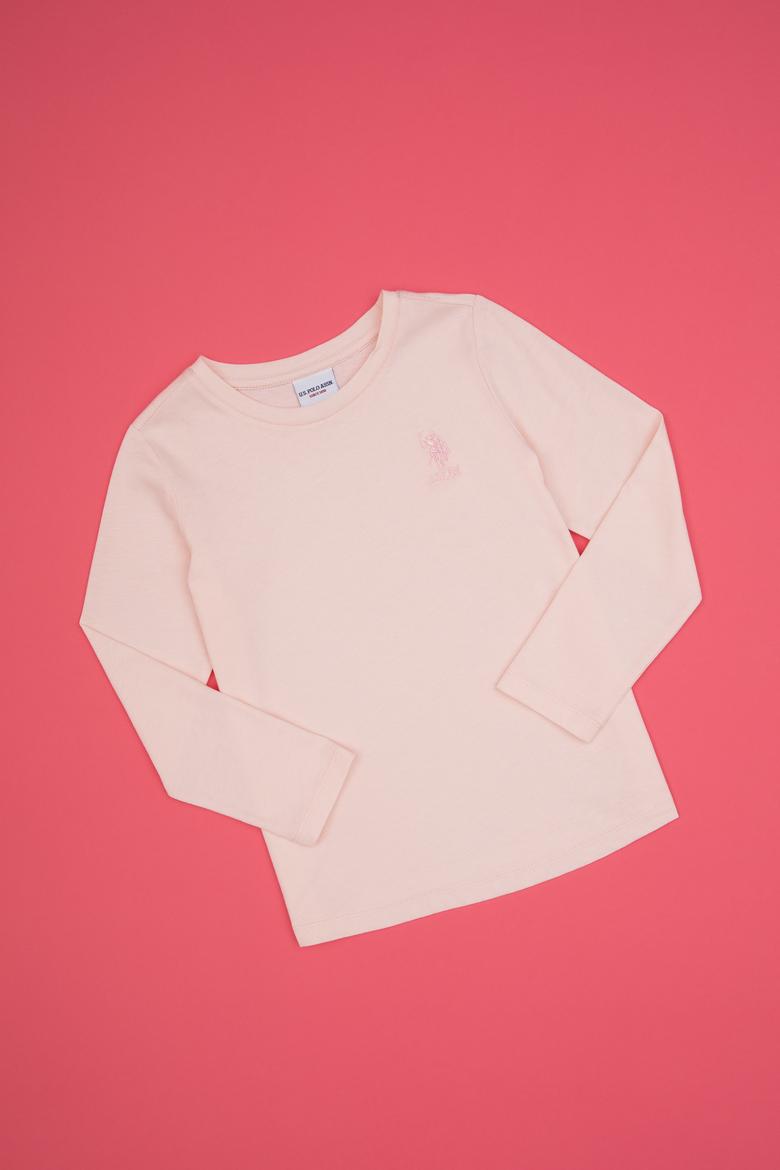 Kız Çocuk Açık Pembe Bisiklet Yaka Basic Sweatshirt - 50317923054