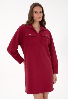 Kadın Koyu Frambuaz Örme Elbise - 50318191012