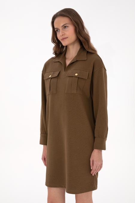 Kadın Haki Örme Elbise