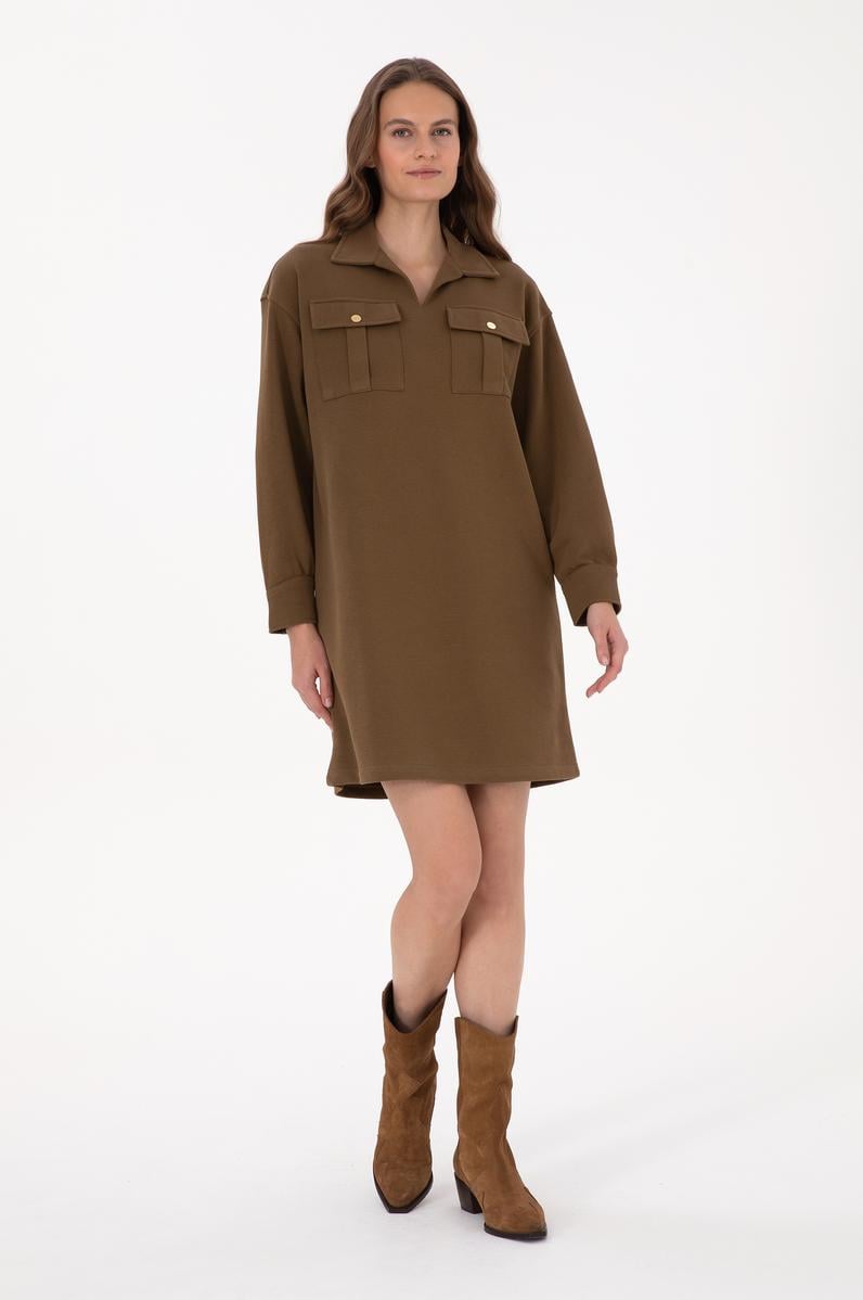 Kadın Haki Örme Elbise