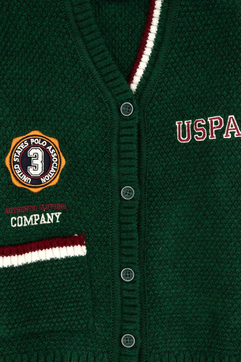 Erkek Çocuk Koyu Yeşil Triko Hırka - 50311118032