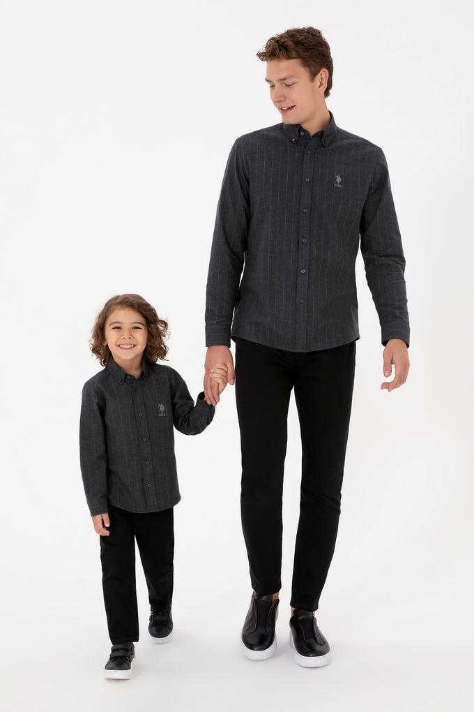Erkek Çocuk Antrasit Uzun Kollu Gömlek
