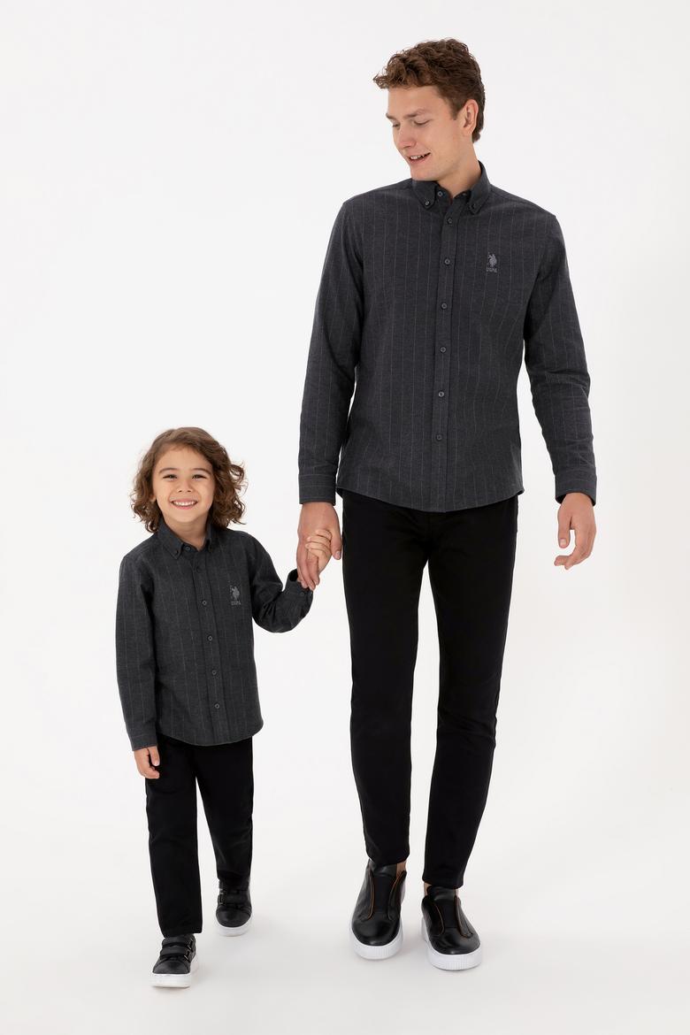 Erkek Çocuk Antrasit Uzun Kollu Gömlek