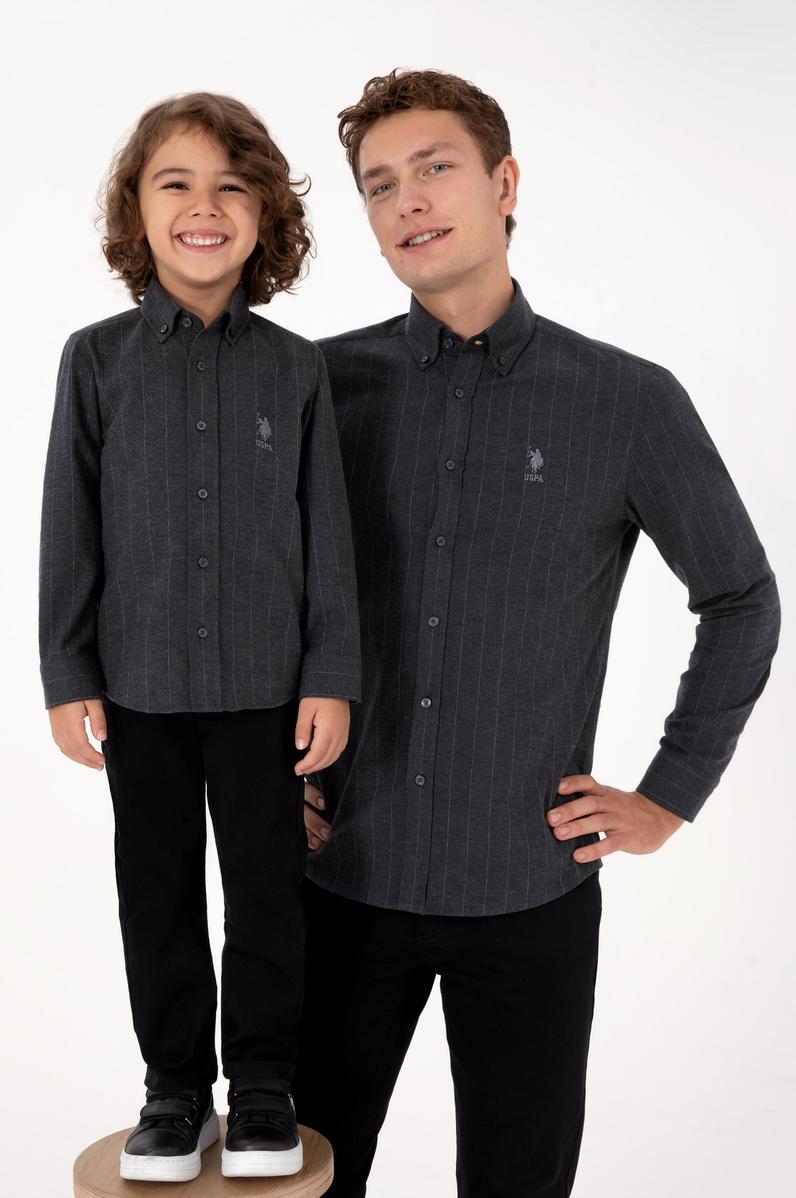 Erkek Çocuk Antrasit Uzun Kollu Gömlek