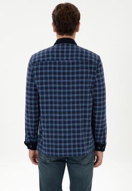 Erkek İndigo Uzun Kollu Gömlek - 50316574023