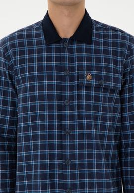 Erkek İndigo Uzun Kollu Gömlek - 50316574023