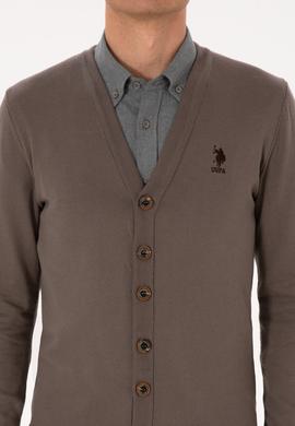 Erkek Vizon Basic Triko Hırka - 50313702056