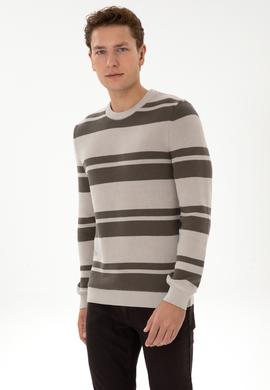 Erkek Regular Fit Bisiklet Yaka Taş Kazak - 50314952006