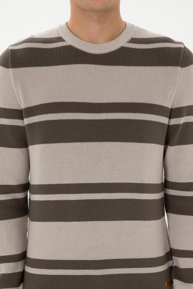 Erkek Regular Fit Bisiklet Yaka Taş Kazak - 50314952006