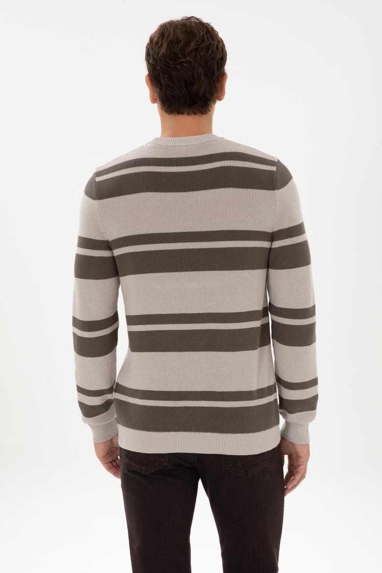 Erkek Regular Fit Bisiklet Yaka Taş Kazak - 50314952006