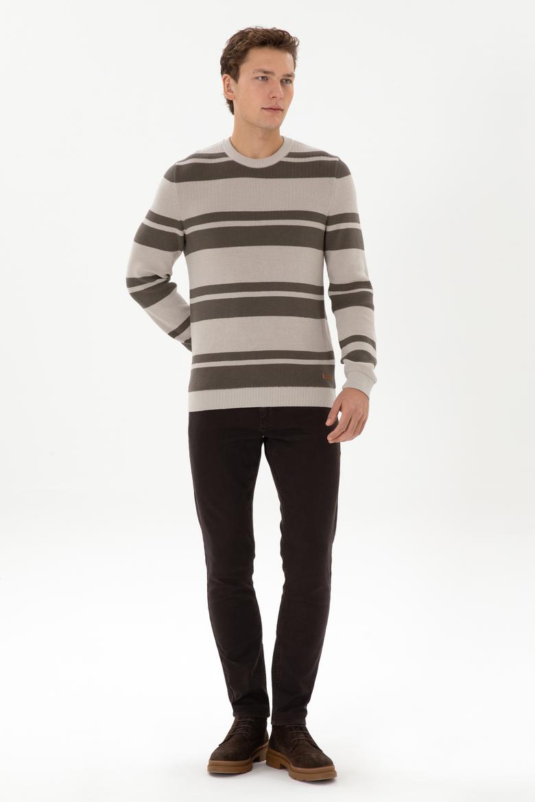 Erkek Regular Fit Bisiklet Yaka Taş Kazak - 50314952006