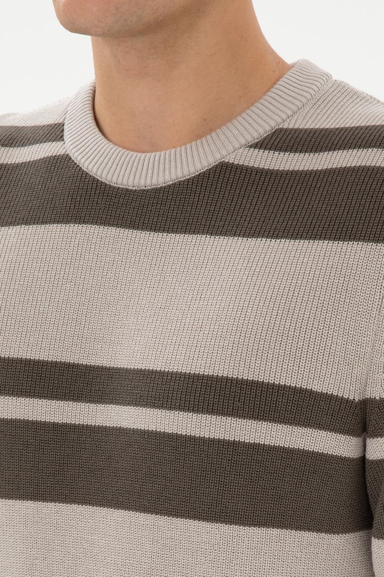 Erkek Regular Fit Bisiklet Yaka Taş Kazak - 50314952006