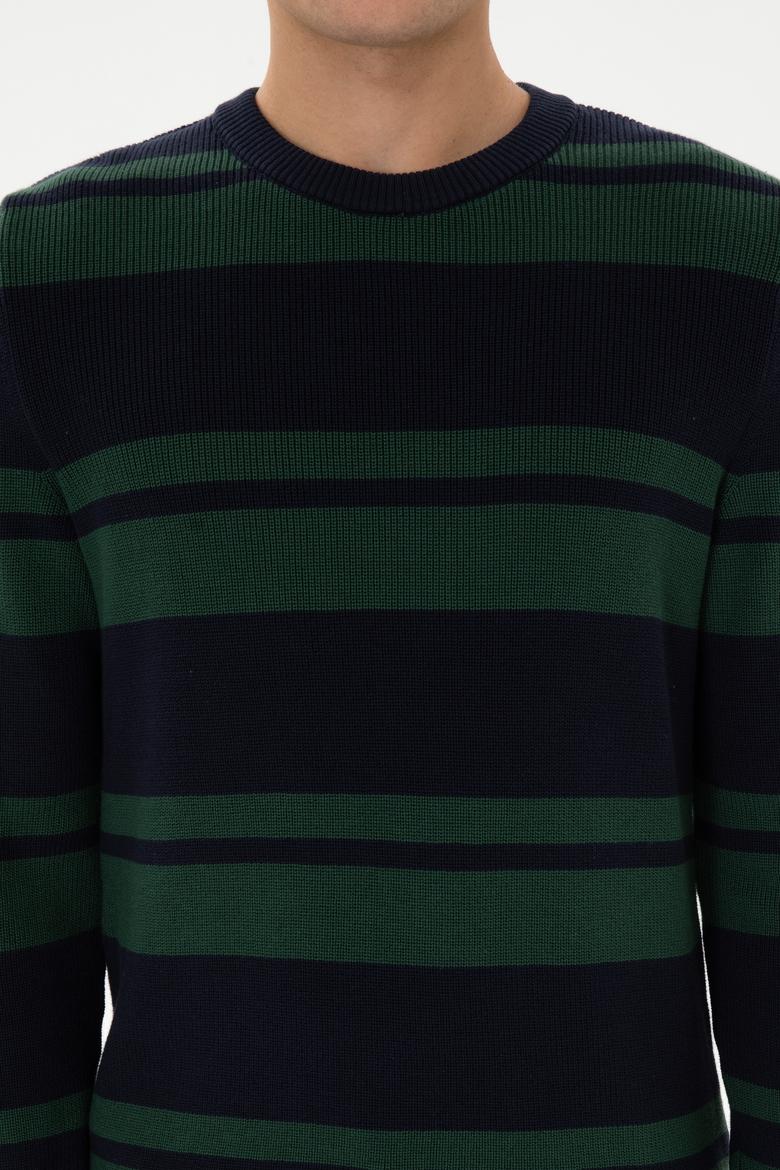 Erkek Regular Fit Bisiklet Yaka Lacivert Kazak - 50314952014