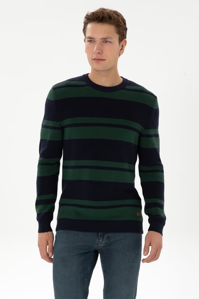 Erkek Regular Fit Bisiklet Yaka Lacivert Kazak