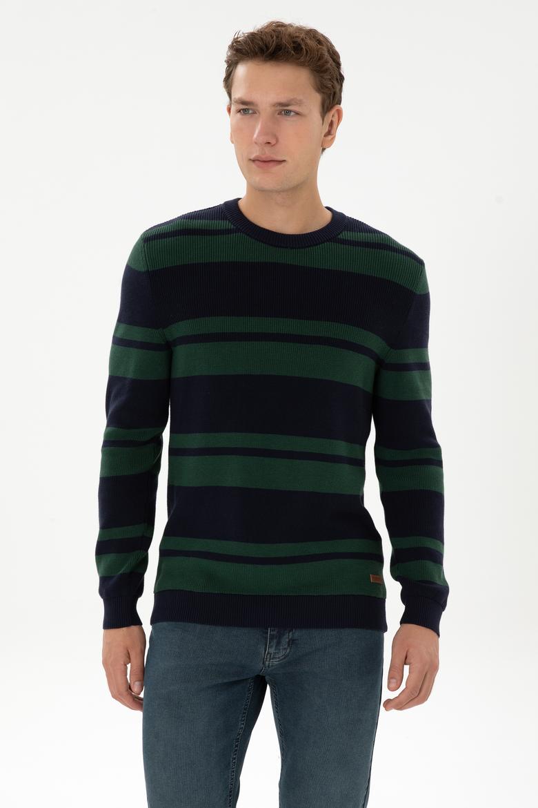 Erkek Regular Fit Bisiklet Yaka Lacivert Kazak - 50314952014