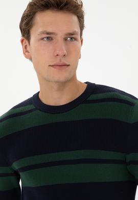 Erkek Regular Fit Bisiklet Yaka Lacivert Kazak - 50314952014