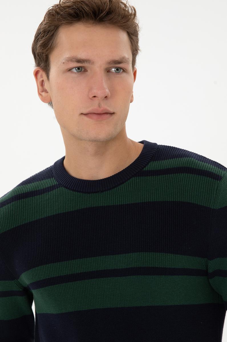 Erkek Regular Fit Bisiklet Yaka Lacivert Kazak