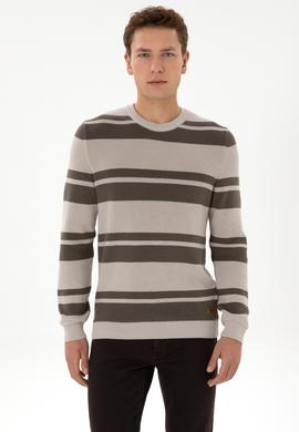 Erkek Regular Fit Bisiklet Yaka Taş Kazak - 50314952006