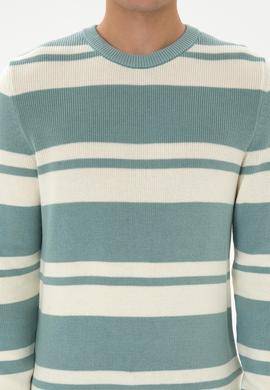 Erkek Regular Fit Bisiklet Yaka Mint Kazak - 50314952023