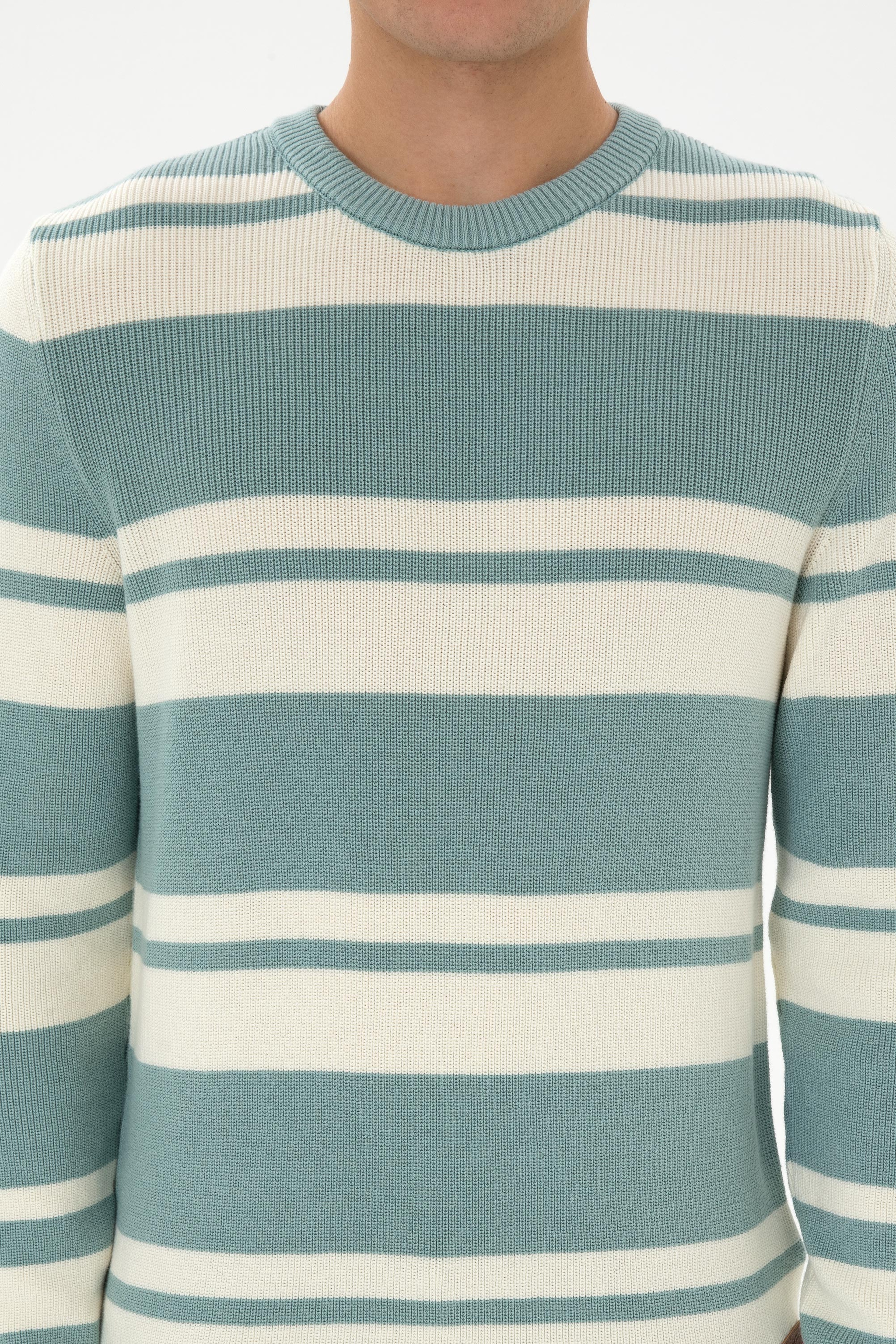 Erkek Regular Fit Bisiklet Yaka Mint Kazak - Image 6