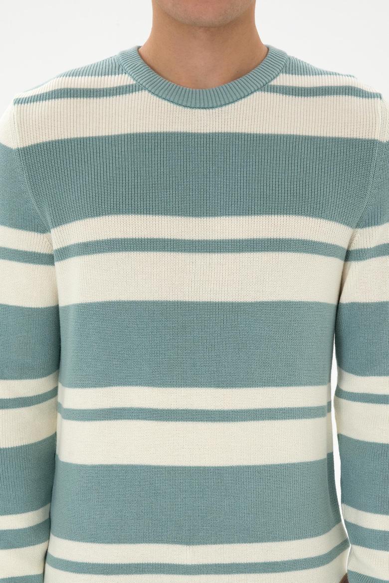 Erkek Regular Fit Bisiklet Yaka Mint Kazak - 50314952023