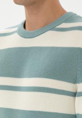 Erkek Regular Fit Bisiklet Yaka Mint Kazak - 50314952023