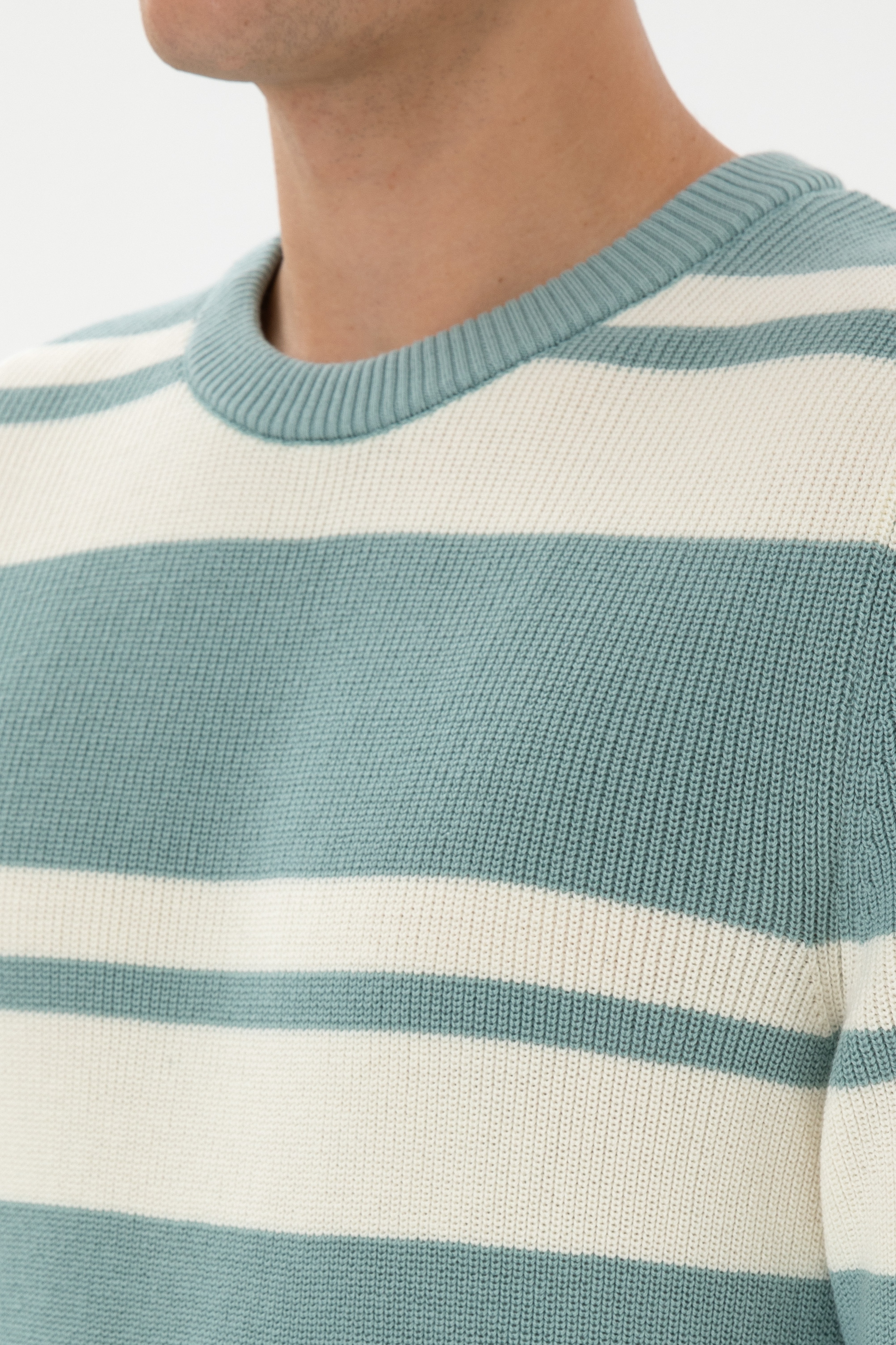 Erkek Regular Fit Bisiklet Yaka Mint Kazak - Image 7