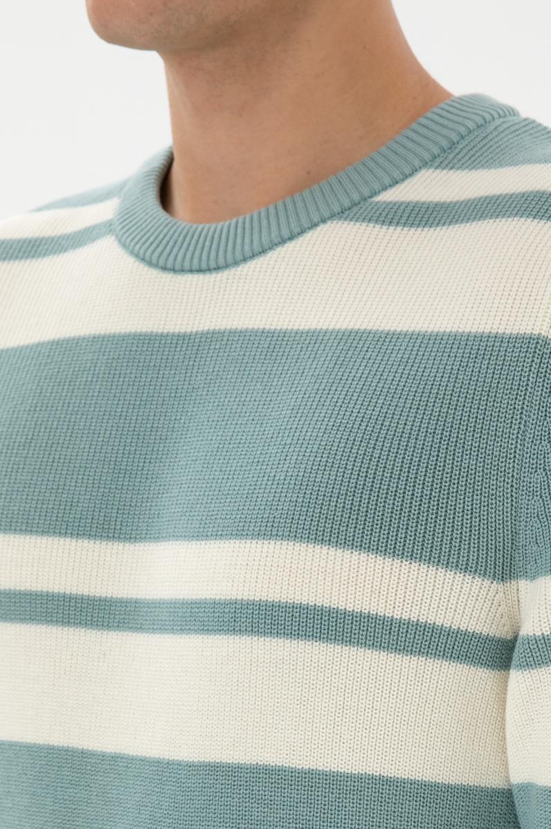 Erkek Regular Fit Bisiklet Yaka Mint Kazak