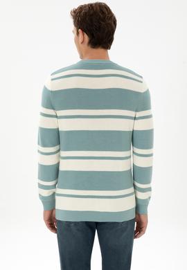 Erkek Regular Fit Bisiklet Yaka Mint Kazak - 50314952023