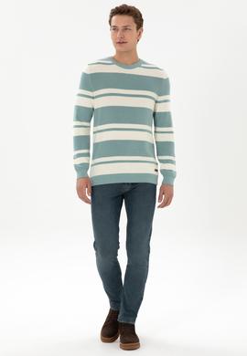 Erkek Regular Fit Bisiklet Yaka Mint Kazak - 50314952023