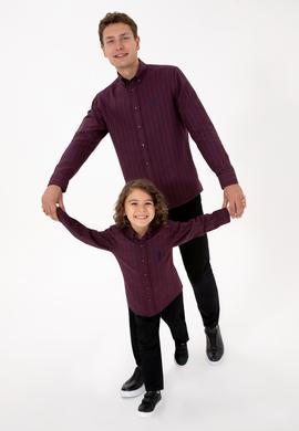 Erkek Çocuk Bordo Uzun Kollu Gömlek - 50316670027