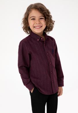 Erkek Çocuk Bordo Uzun Kollu Gömlek - 50316670027
