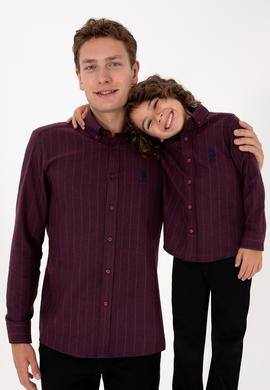 Erkek Çocuk Bordo Uzun Kollu Gömlek - 50316670027
