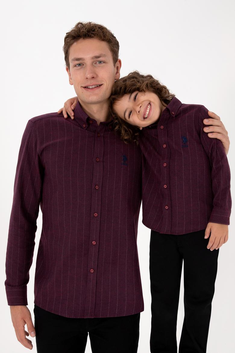 Erkek Çocuk Bordo Uzun Kollu Gömlek - 50316670027