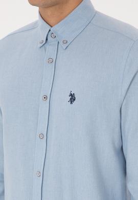 Erkek Açık Mavi Uzun Kollu Basic Gömlek - 50316721069