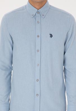 Erkek Açık Mavi Uzun Kollu Basic Gömlek - 50316721069