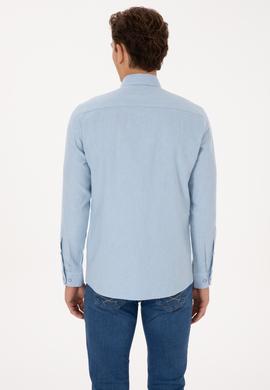 Erkek Açık Mavi Uzun Kollu Basic Gömlek - 50316721069