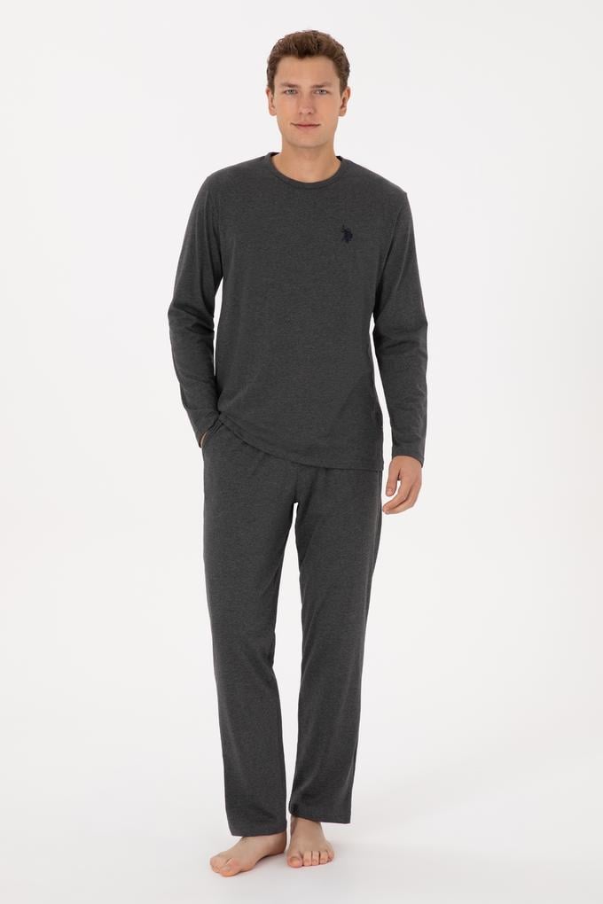 Erkek Antrasit Melanj Pijama Takımı