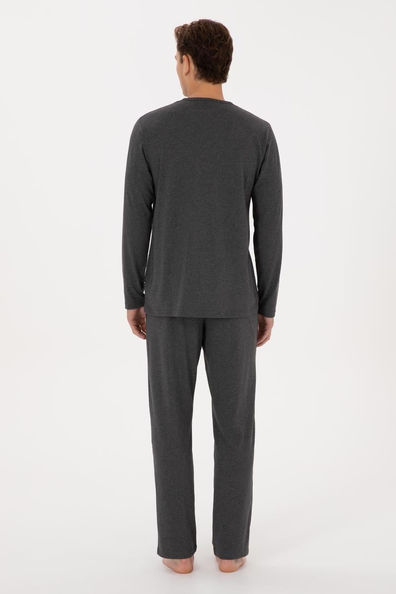 Erkek Antrasit Melanj Pijama Takımı - 50318602014