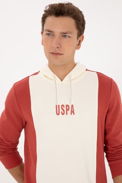 Erkek Regular Fit Kapüşonlu Gül Kurusu Sweatshirt