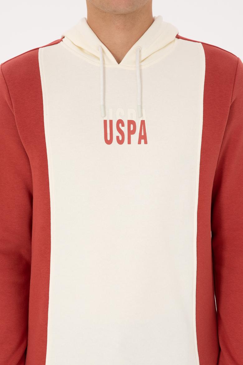 Erkek Regular Fit Kapüşonlu Gül Kurusu Sweatshirt - 50316365036