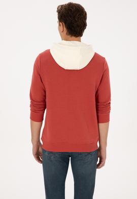 Erkek Regular Fit Kapüşonlu Gül Kurusu Sweatshirt - 50316365036