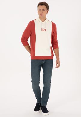 Erkek Regular Fit Kapüşonlu Gül Kurusu Sweatshirt - 50316365036