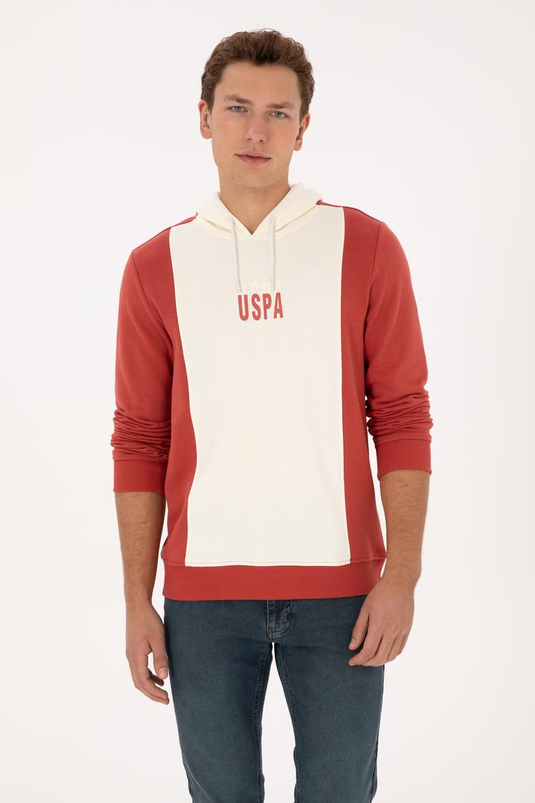 Erkek Regular Fit Kapüşonlu Gül Kurusu Sweatshirt - 50316365036