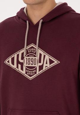 Erkek Regular Fit Kapüşonlu Bordo Sweatshirt - 50308129018